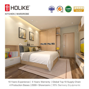 Modern Factory Price PVC Finish Wooden Closet Furniture Bedroom Wardrobe